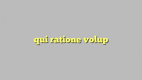 qui ratione volup